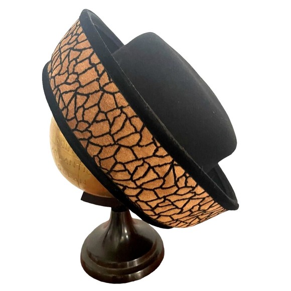 Vtg KOKIN New York Women 100% Wool Felt Rolled Brim Bollman Excello Black Hat - Picture 4 of 12